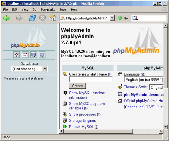 phpMyAdmin 3.3.0 RC1 - ����������������� MySQL