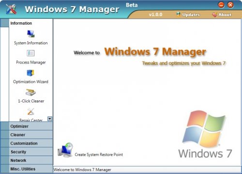 Windows 7 Manager 1.2.8 - ���������� Windows