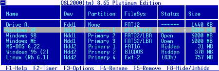 OSL2000 Boot Manager v.9.08 Platinum